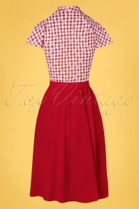 Miss Candyfloss - Limited Edition ~ 50s Ahava Rose Swing Dress in Red and White 2