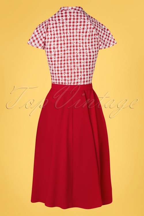 Miss Candyfloss - Limited Edition ~ Ahava Rose Swing Dress Années 50 en Rouge et Blanc 2