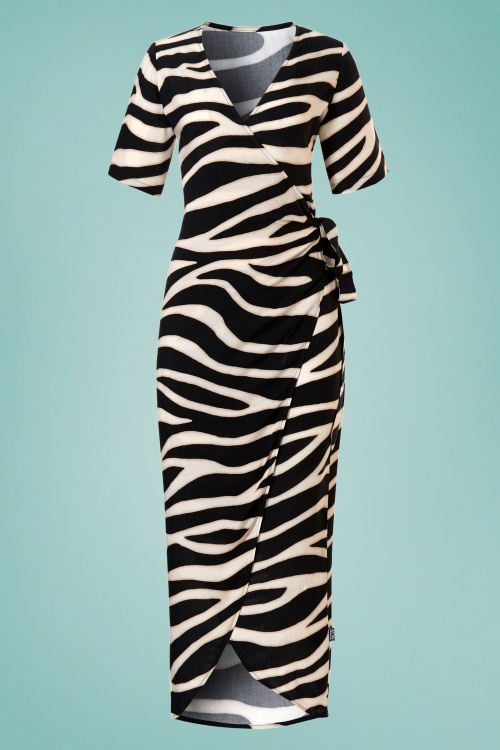 TC Beach - 50s Wrap Dress in Zebra 2