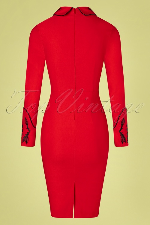 Katakomb - June western pencil jurk in rood 6