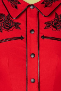 Katakomb - June western pencil jurk in rood 4