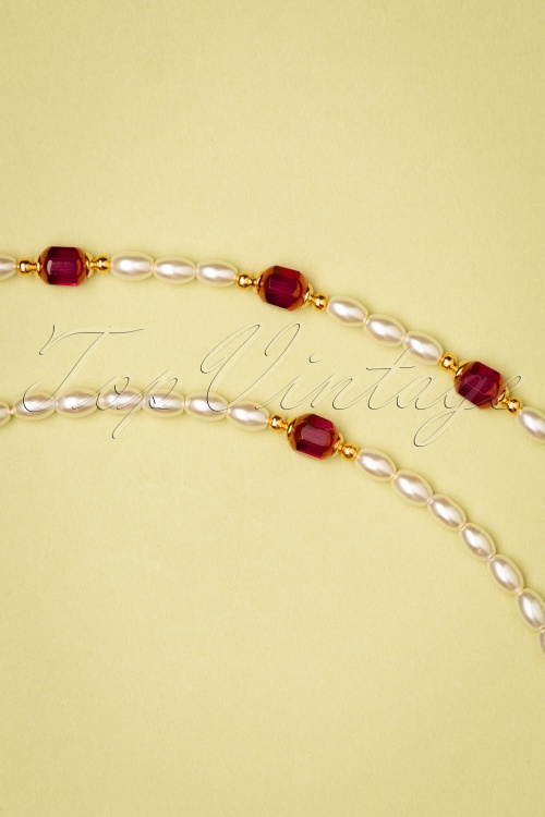 Urban Hippies - 50s Pearl Bracelet in Ruby 2
