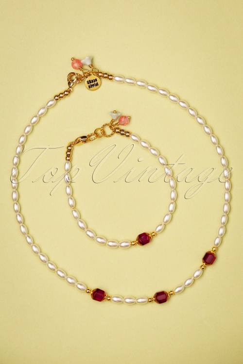 Urban Hippies - 50s Pearl Necklace in Ruby 4