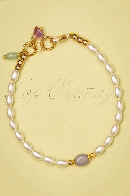 Urban Hippies - 50s Pearl Bracelet in Grey Quartz