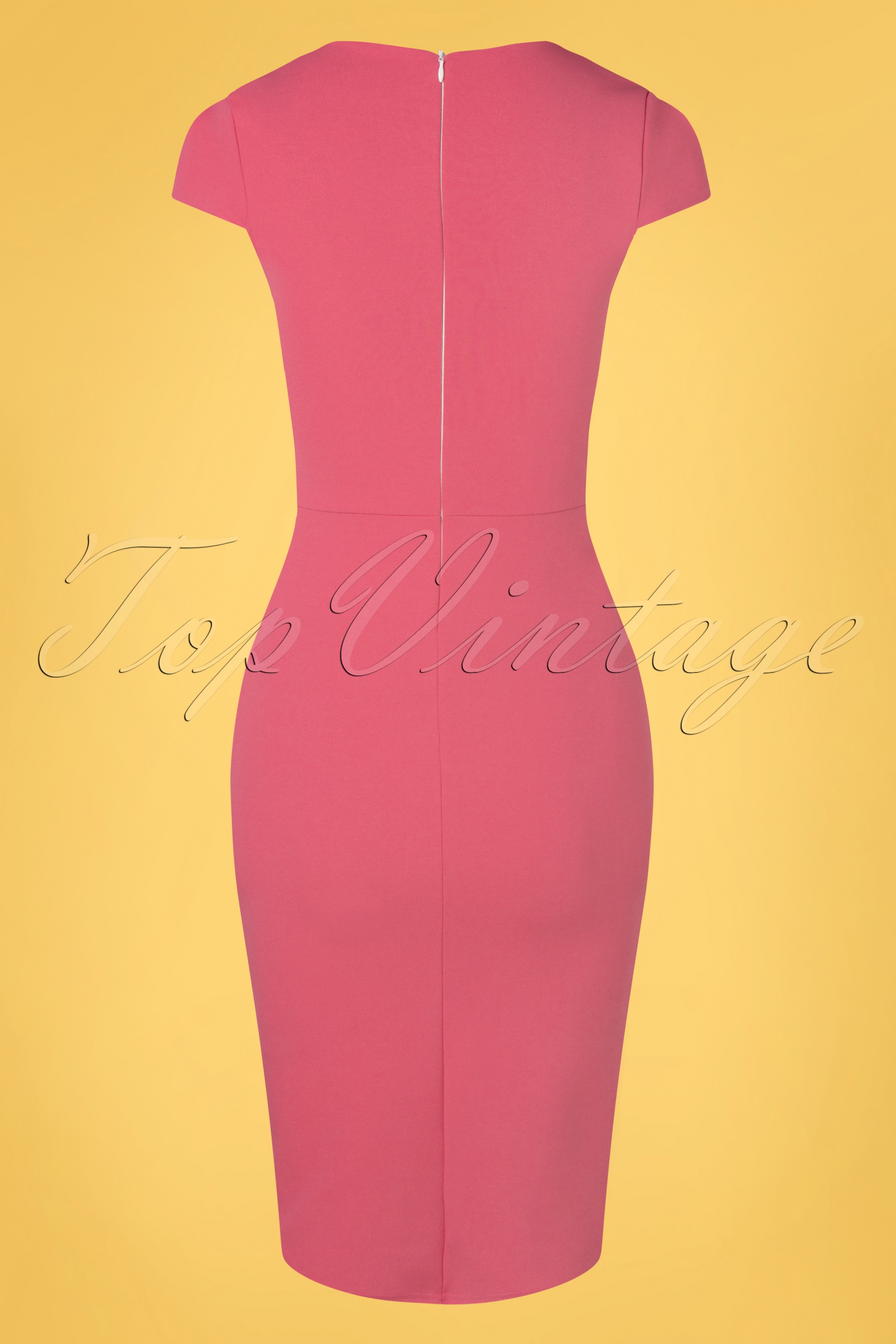 Vintage Chic for Topvintage - Rose pencil jurk in roze  2
