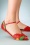 Bettie Page Shoes - Molly Peeptoe Flats Années 50 en Rouge