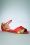 Bettie Page Shoes - 50s Molly Peeptoe Flats in Red 2