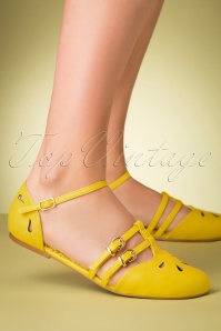 Bettie Page Shoes - Polly ballerina's in geel
