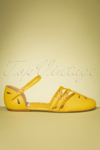 Bettie Page Shoes - 50s Polly Flats in Yellow 4