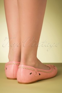 Bettie Page Shoes - Dolly ballerina's in roze 5