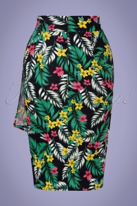 Rockin' Bettie - 50s Kalakaua Sarong Skirt in Hawai Black 2