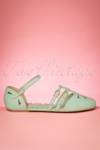 Bettie Page Shoes - 50s Polly Flats in Mint 2