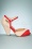 Bettie Page Shoes - Delia Peeptoe Pumps Années 50 en Rouge 3