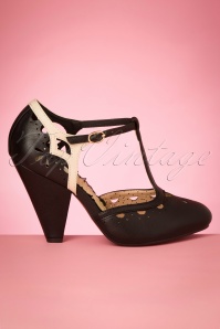 Bettie Page Shoes - Tally T-Strap pumps in zwart 4