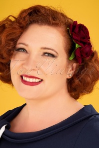 Banned Retro - 50s Be My Valentine Hairpin in Burgundy