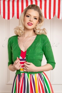 Collectif ♥ Topvintage - 50s Evie Flower Cardigan in Green