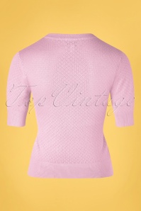 Timeless - 50s Daisy Crop Sleeve Jumper in Lilac 2