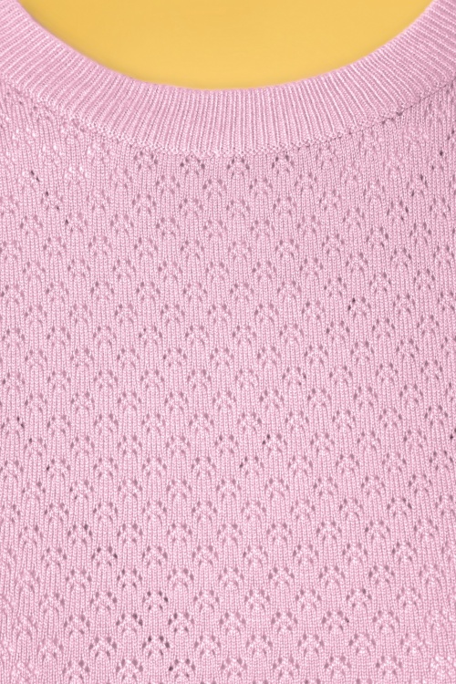 Timeless - 50s Daisy Crop Sleeve Jumper in Lilac 3