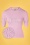 Timeless - 50s Daisy Crop Sleeve Jumper in Lilac