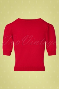 Collectif ♥ Topvintage - 50s Jennifer Knitted Top in Red 3