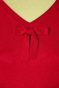 Collectif ♥ Topvintage - 50s Jennifer Knitted Top in Red 4