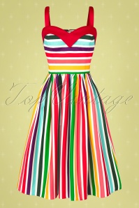 Collectif ♥ Topvintage - 50s Kiana Tutti Frutti Swing Dress in Multi 4
