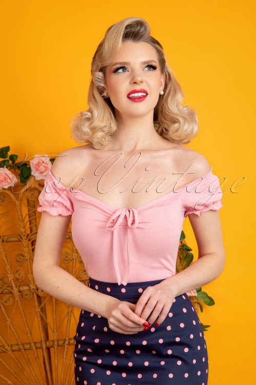 Collectif ♥ Topvintage - Sasha T-Shirt in Rosa