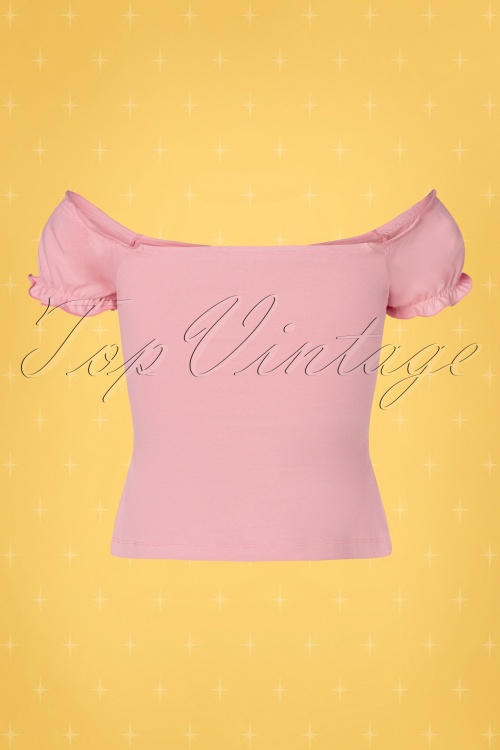 Collectif ♥ Topvintage - Sasha T-Shirt Années 50 en Rose 3