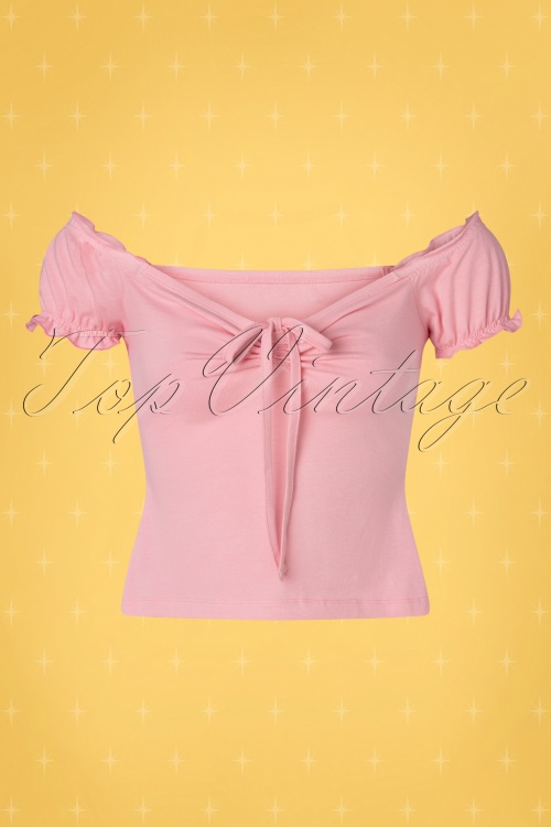 Collectif ♥ Topvintage - 50s Sasha T-Shirt in Pink 2