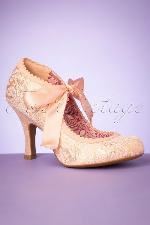 Ruby Shoo - Willow Brocade Pumps in Rose Gold 2