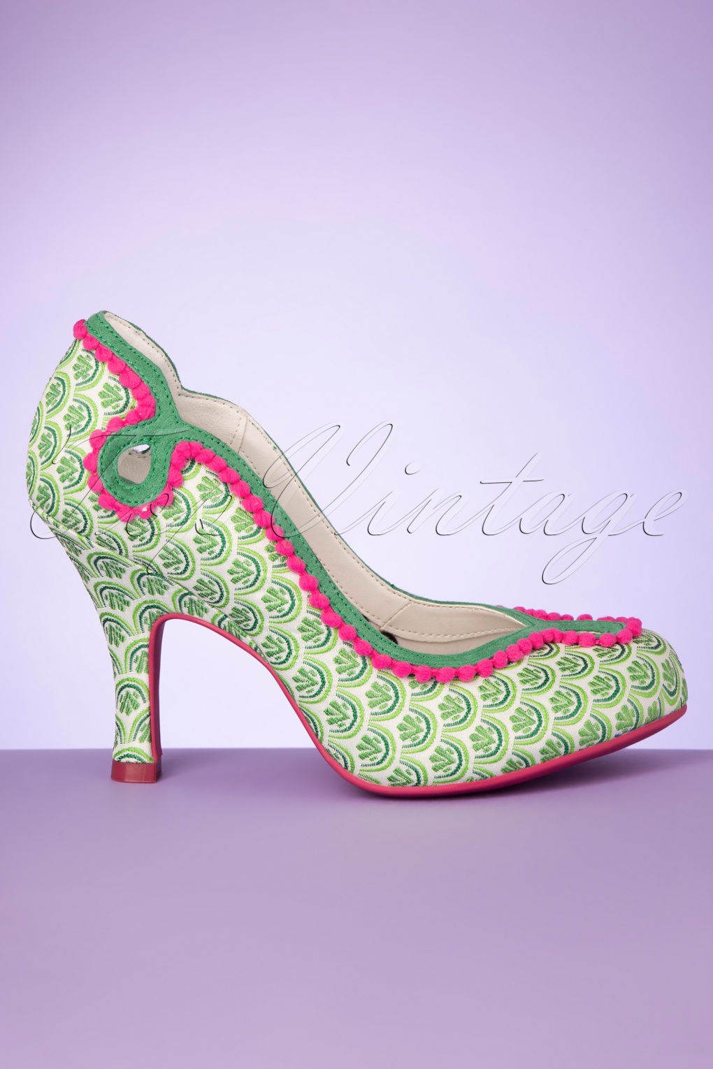 50s Miley Pumps in Green and Pink
