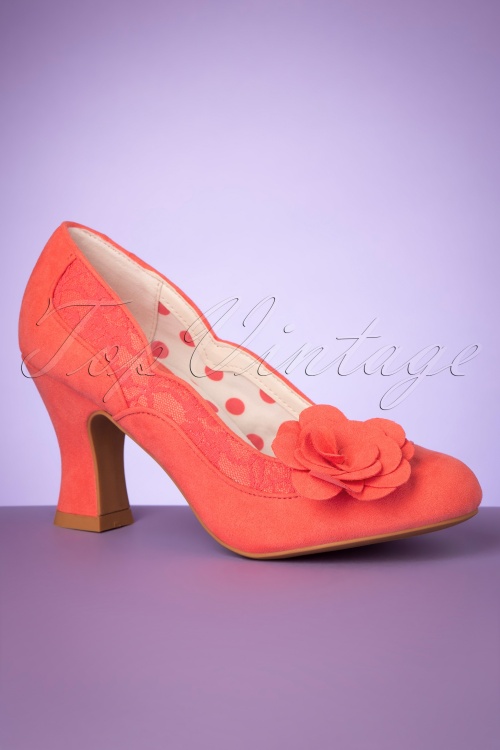 Ruby Shoo - 50s Chrissie Pumps in Coral 2