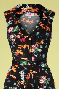 Miss Candyfloss - Zara Lou bloemen jumpsuit in zwart 3