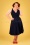 Collectif Clothing 50s Hadley Plain Swing Dress in Navy
