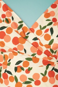 Emily and Fin - 50s Florence Mini Summer Oranges Swing Dress in Cream 4