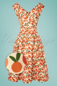 Emily and Fin - Florence mini summer oranges swing jurk in crème