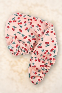 The Vintage Cosmetic Company - Cherry Print Hair Turban in Pink