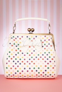 Lola Ramona - 50s Mindy Bundle Dots Handbag in White 3