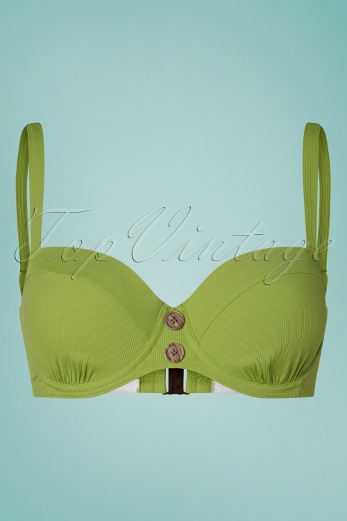 Cyell - 50s Pandan Cake Bikini Top in Green 2