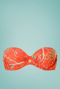 TC Beach - 50s Multiway Bikini Top in Tangerine Flower Garden 6