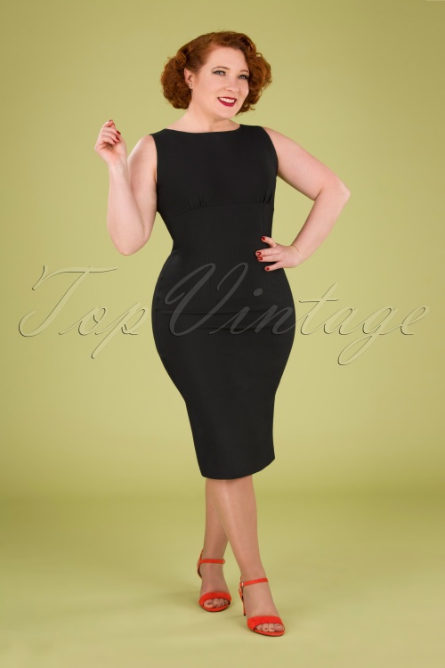 Zoe Vine - 50s April Pencil Dress in Black