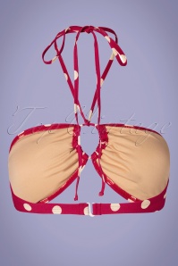 Girl Howdy - 5-way bandeau polkadot bikinitop in rood en wit 3
