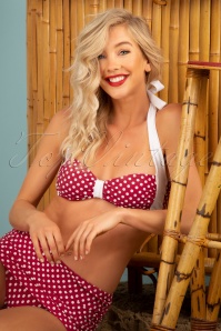 Girl Howdy - Sandy polkadot bikinitop in rood en wit