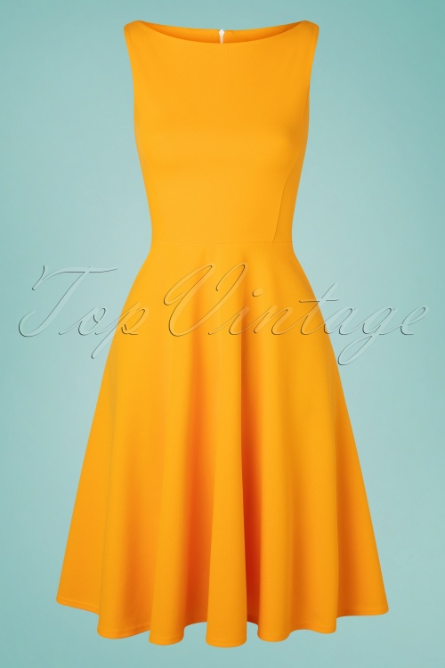 Vintage Chic for Topvintage - Frederique swing jurk in honing geel