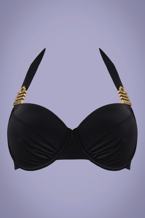 Marlies Dekkers - Royal Navy Plunge Balcony Bikini Top in Black 5