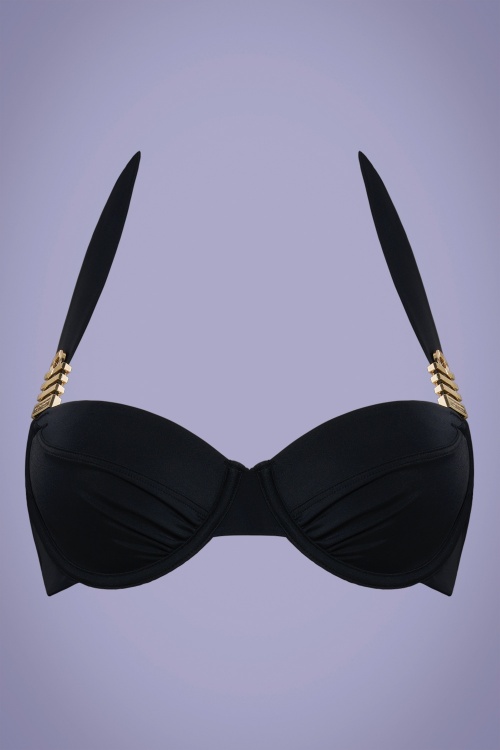 Marlies Dekkers - Royal Navy Plunge Balcony Bikini Top in Black 2
