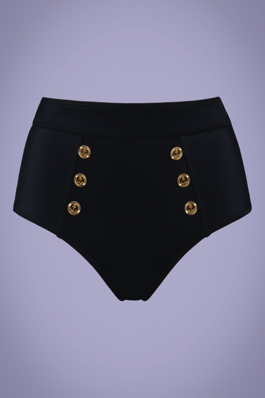 Royal Navy High Waist Bikini Briefs in Black