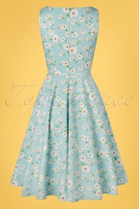 Topvintage Boutique Collection - Exklusiv von TopVintage ~ Adriana Floral Swing Kleid in Hellblau 6