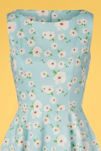 Topvintage Boutique Collection - TopVintage exclusive ~ 50s Adriana Floral Swing Dress in Light Blue 4