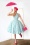 TopVintage exclusive ~ Adriana Floral Swing Dress Années 50 en Bleu Clair